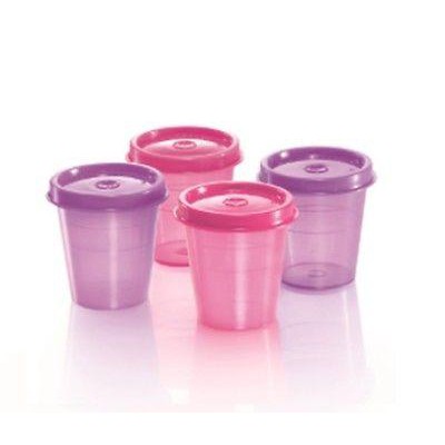  Tupperware 4 Piece Minis Midgets Clear Containers with