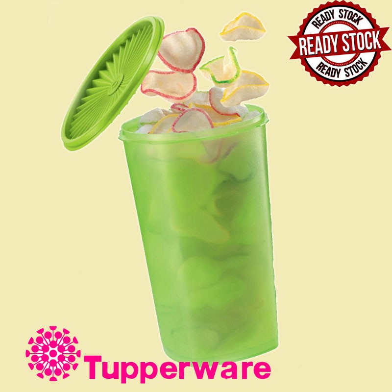 TUPPERWARE GREEN DECO CANISTER 3.8L (1)
