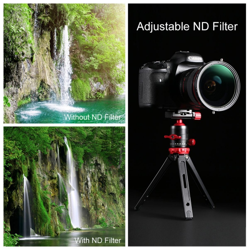 K&F Concept 82mm Variable Fader ND2-ND32 ND Filter and CPL Circular Polarizing Filter 2 in 1