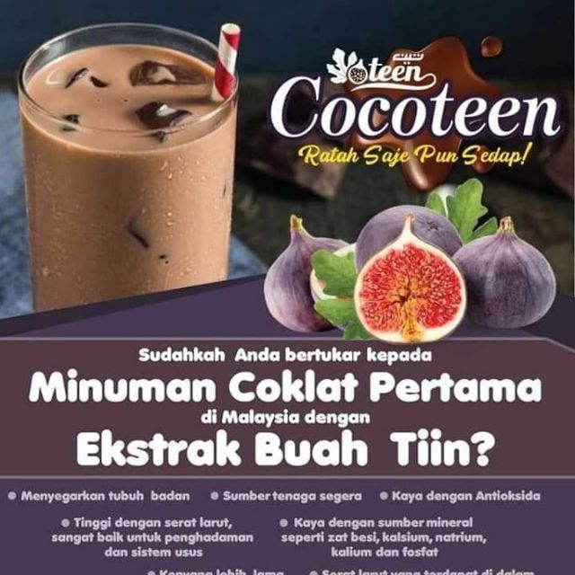 Minuman Koko dengan Ekstrak Buah Tin | Minuman Coklat Seisi Keluarga | Cocoteen by PU Syed
