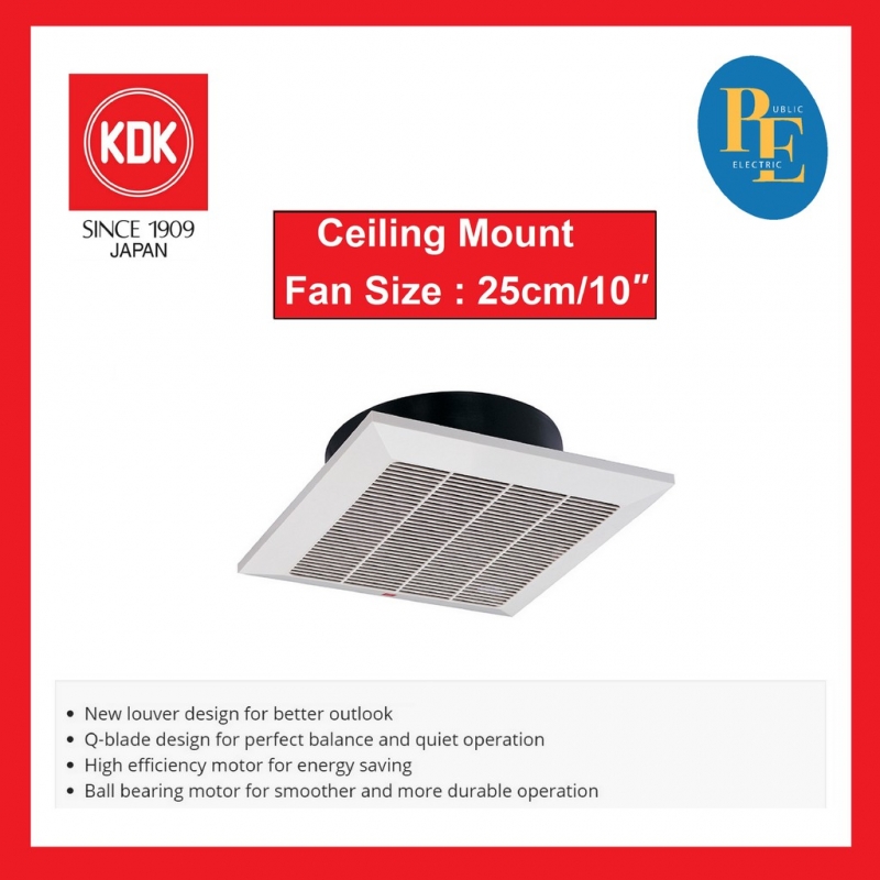 KDK Ceiling Mount Ventilating Fan / Exhaust Fan 10\'+String.fromCharCode(34)+\'/25cm - 25TGQ7