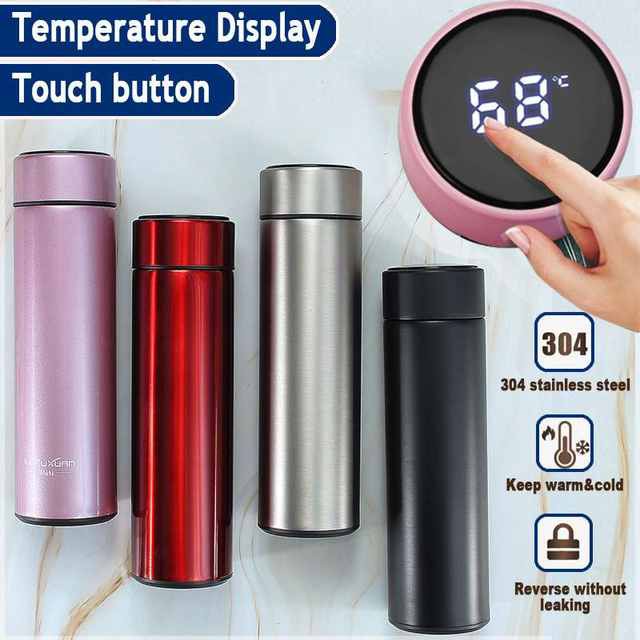 Stainless Steel Insulated Double Wall Coffee Mug With - Smart Led  Temperature Display - 500 ML