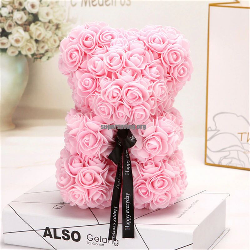 Valentines Day Gift Red Rose Teddy Bear Rose Artificial Flowers Home Decoration Christmas Gifts Teddy Rose Bear Soap Valentines