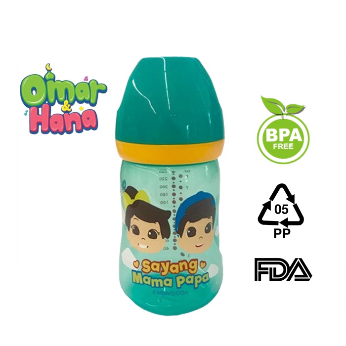 💥New💥Omar & Hana Limited Stock Wide Neck 8oz Milk Feeding Bottle - Botol Susu BPA Free
