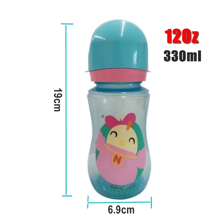 💥New💥Didi & Nana Wide Neck Feeding Bottle 12oz - Botol Susu BPA Free
