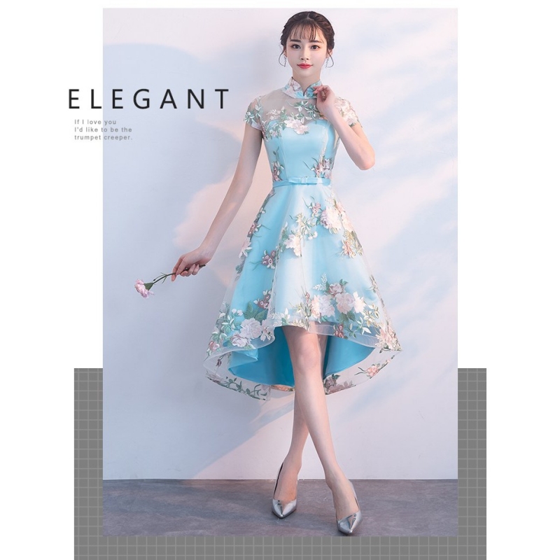 Woman Cheongsam/Qipao /Evening Dress/ Gown/ CNY Midi Dress 新款旗袍修身连衣裙/晚礼服/短款中式