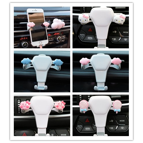 Cute Hello Kitty Cloud Car Phone Stand Mobile Holder Navigation Bracket