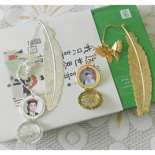 Creative Special Gifts Photo Metal Feather Bookmark 鹿晗树叶蝴蝶书签