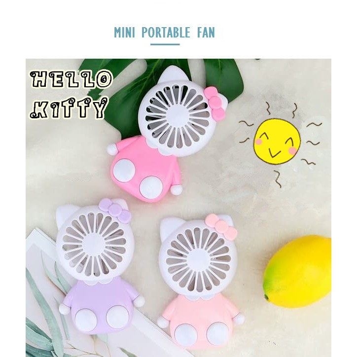 Hello Kitty Cute Cartoon Fan Chargeable Portable Electric Mini Fan Colorful Light Cooling Fan