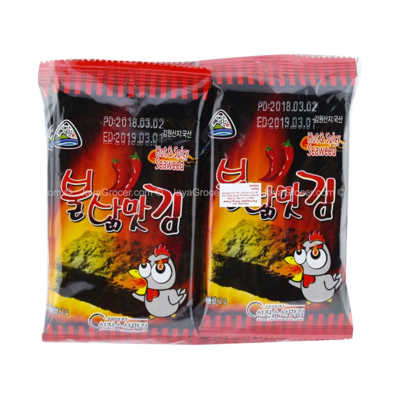 Shinjinsusan Hot and Spicy Seaweed/ Rumpai Laut Panas dan Pedas Shinjinsusan ( 2 for RM 15)