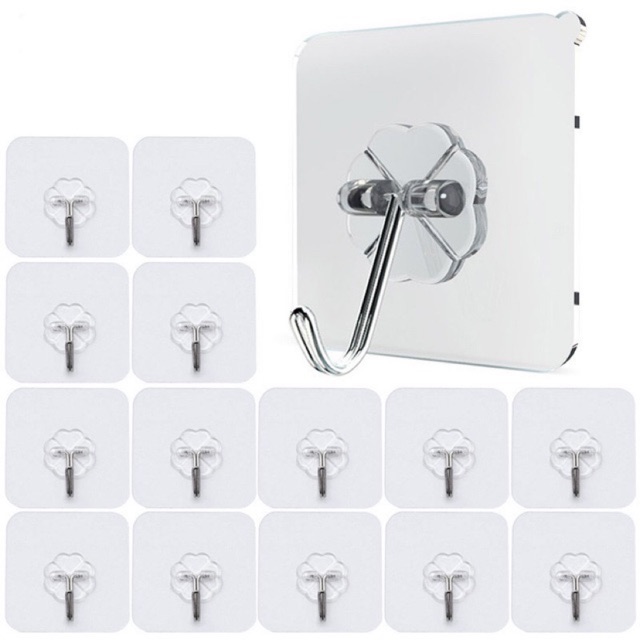 🔥Ready Stock 🔥10pcs,20pcs, 50pcs Hook Transparent Wall-mounted Wall Hook Suitable for Families Extrac Strong