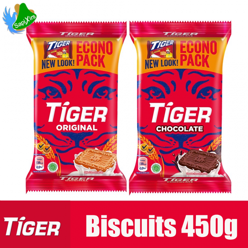 Tiger Energy Biscuits Series Original & Chocolate (450g) | Biskut Tiger Energy Berperisa Asli & Coklat