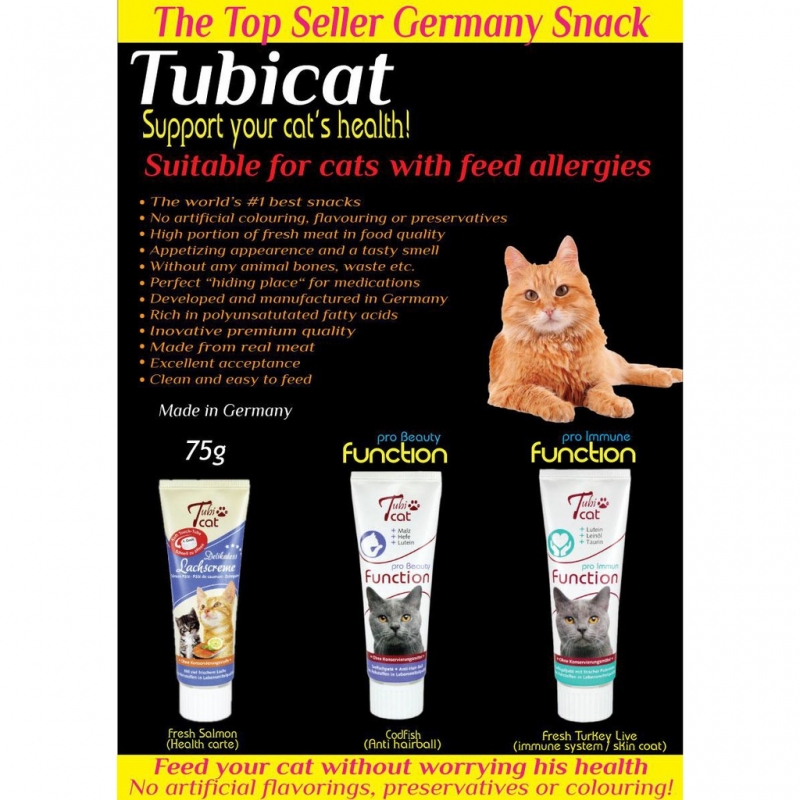 GERMANY SNACK Tube TUBICAT FRESH SALMON PATE Cat Supplement Kucing