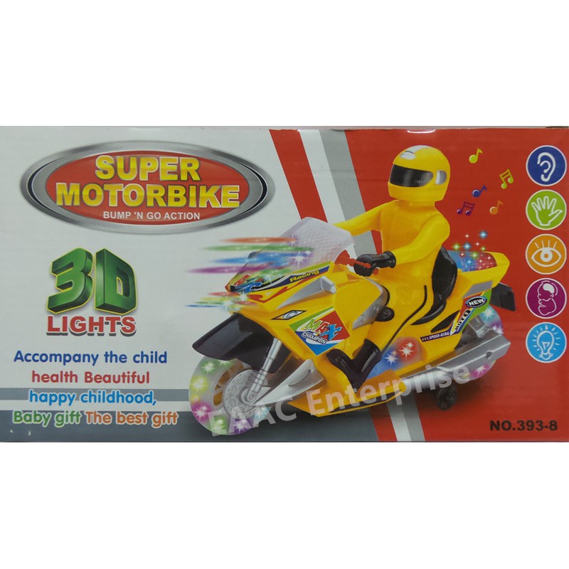 CLEARANCE! Bump & Go Action Super Motorbike with Music and Light