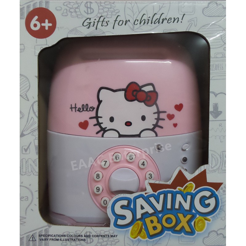 Hello Kitty Money Saving Coin Bank Safe Deposit Box Security Box Luggage Type