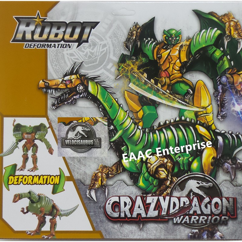 Crazy Dragon Warrior Dinosaur Velocisaurus Transformer Robot Brown