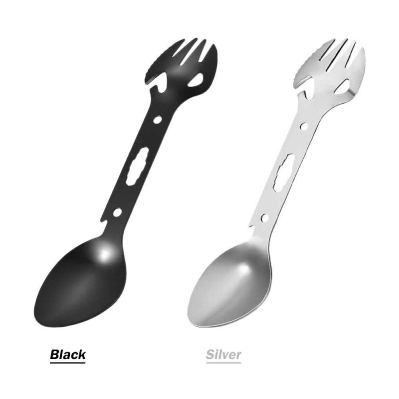 6 Pieces Multi Functional Stainless Steel Sporks (Silver)