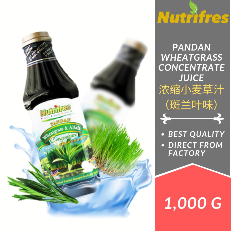 Nutrifres Pandan Wheatgrass Fruit Juice Concentrate / Cordial (1 Liter)