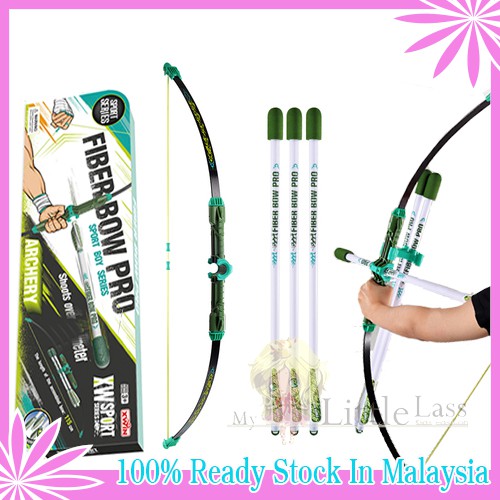 Fiber Bow Pro with 3 Arrows Set Shoot Over 30m XW Sport Series Archery Toys for kids