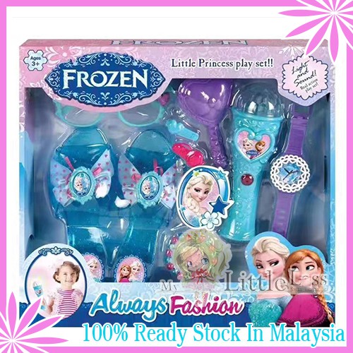 Frozen Make Up kit Girl Pretend Play Dressing Set Toy Shoes Set