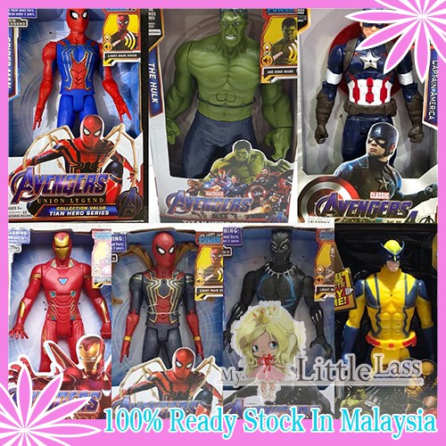 Movie Superhero PVC Figures Hulk Spider-man Flash Movie Character 30cm Toys  for boys