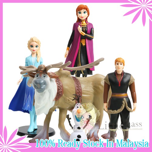 5Pcs Frozen 2 Snow Queen Elsa Anna PVC Action Figure Olaf Kristoff Sven Anime Dolls Figurines Kids Children Gift Toys
