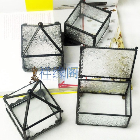 European Retro Glass Jewelry Degaussing Box 欧洲复古玻璃首饰消磁盒 (附送天然五行晶碎石和许愿瓶)