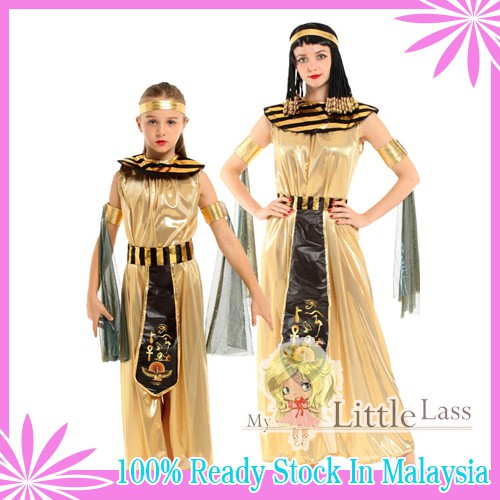 Kids Halloween Princess of Egypt Cleopatra Egyptian Cosplay Costume 4-8y