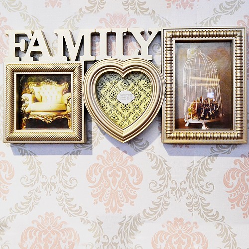 Family 3 Opening Collage Photo Frame in Silver/Gold