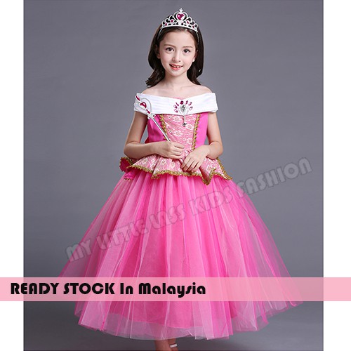 Elegant Aurora Princess Dress Costume for Girls Dress up Princess Dress 4-12y