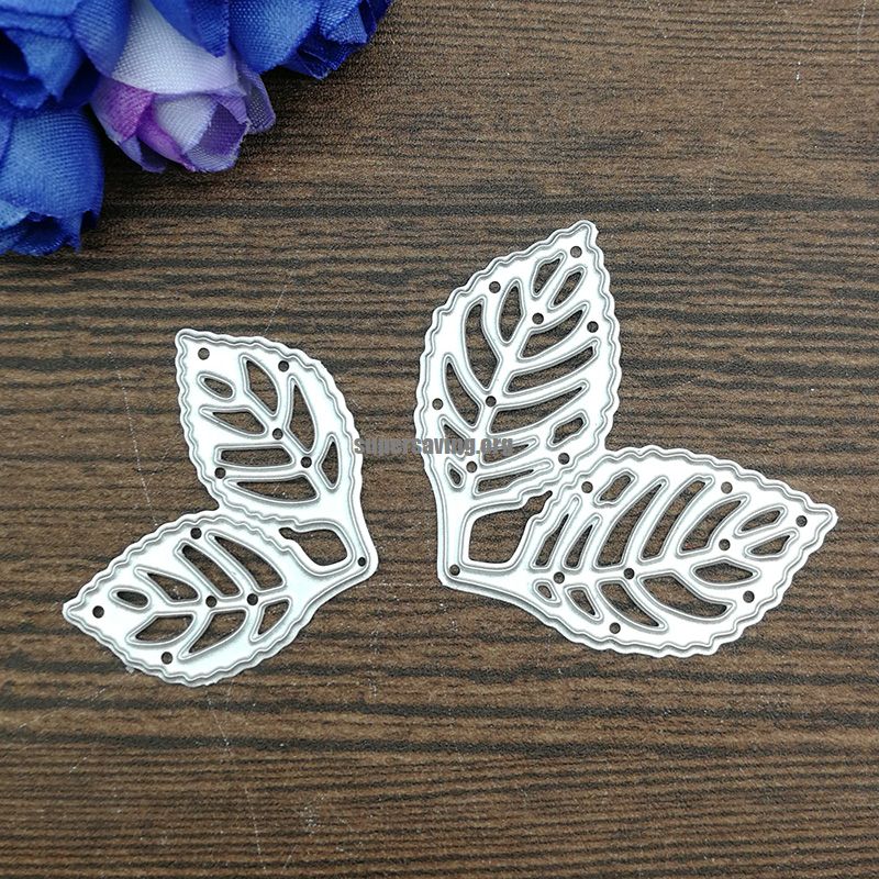 2pcs leaf decoration Metal Cutting Dies Stencil Scrapbooking Photo Album Card Paper Embossing Craft DIY