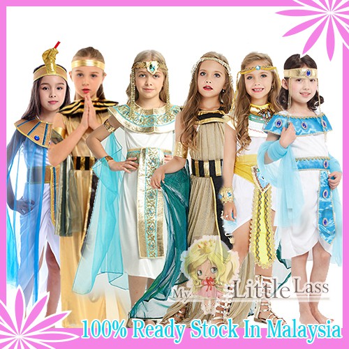 Princess of The Nile Egyptian Cleopatra Halloween Cosplay Dress up Costume 4-8y Toys for Girls