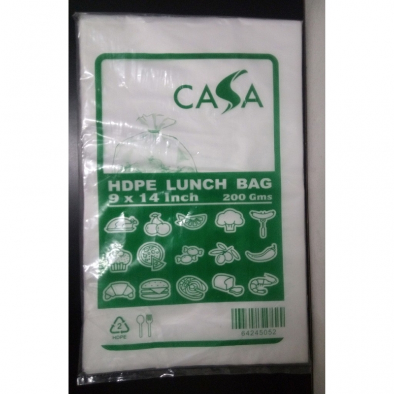 Casa 200g 9 x 14 inch HDPE Lunch Clear Plastic Bag