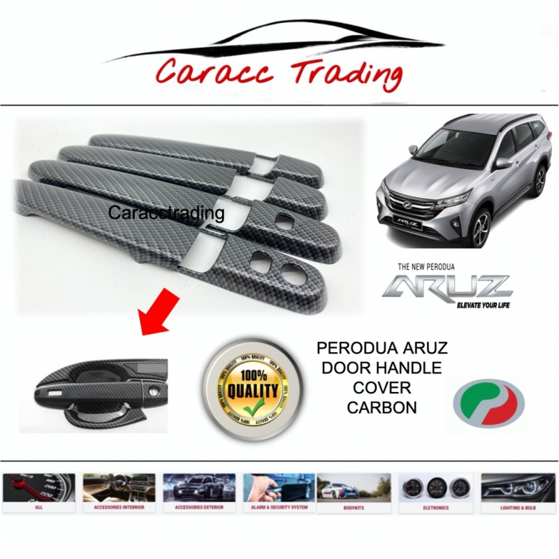 HIGH QUALITY Perodua Aruz Door Handle Cover (CARBON)(1SET 4PCS)