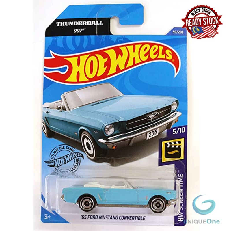 Hot Wheels ’65 Ford Mustang Convertible HW Screen Time 59/250,5/10 1/64 diecast model