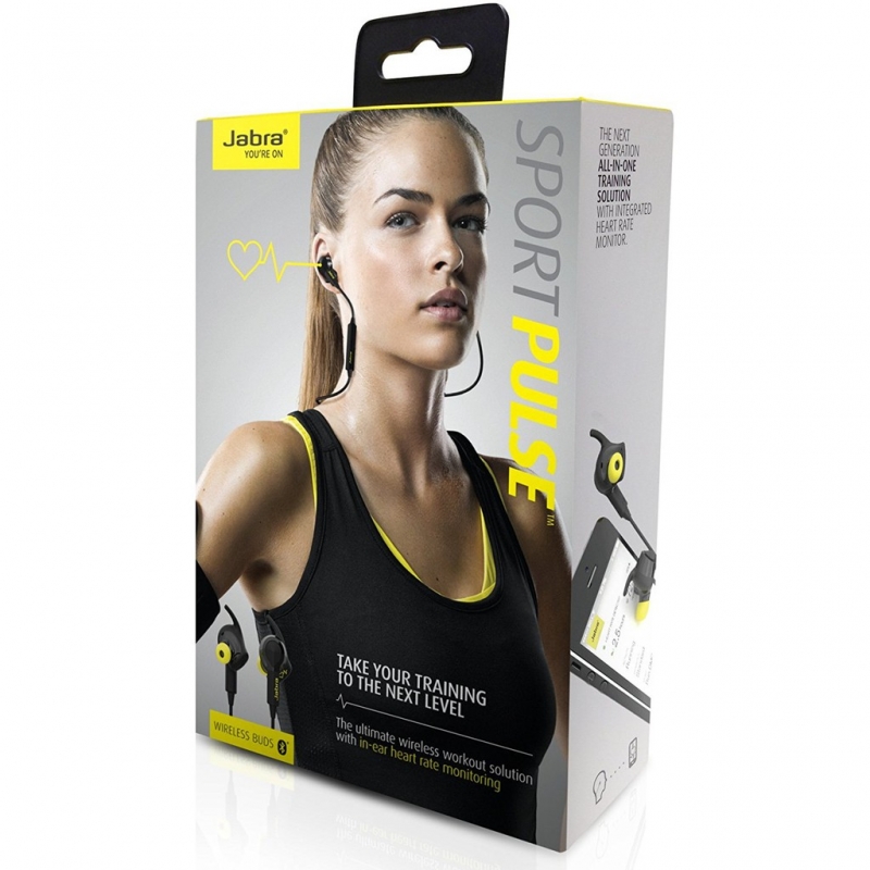 Jabra Sport Pulse Wireless Bluetooth Stereo Headset Built-In Heart Rate Monitor