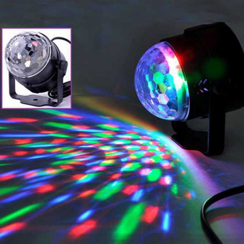 [Ready Stock] Mini RGB LED Crystal Magic Ball Stage Effect Lighting Lamp Bulb Party Disco Club DJ Light Show