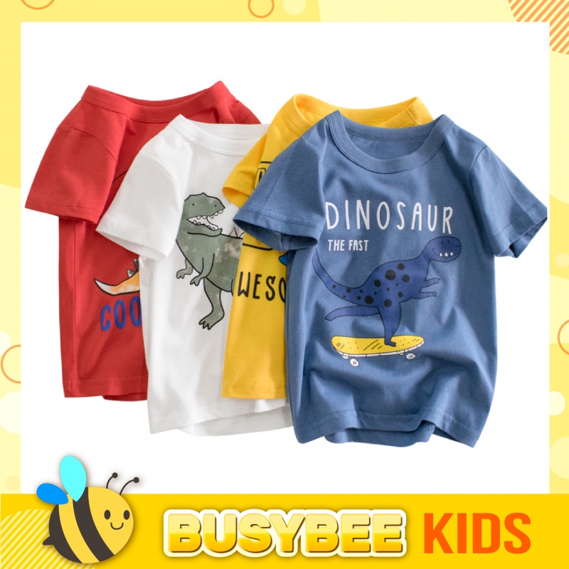 Kids T-shirt for 1-10 years old boys girls Short sleeve dinosaur printed Baju kanak-kanak umur 1-10 cetakan dinosaur