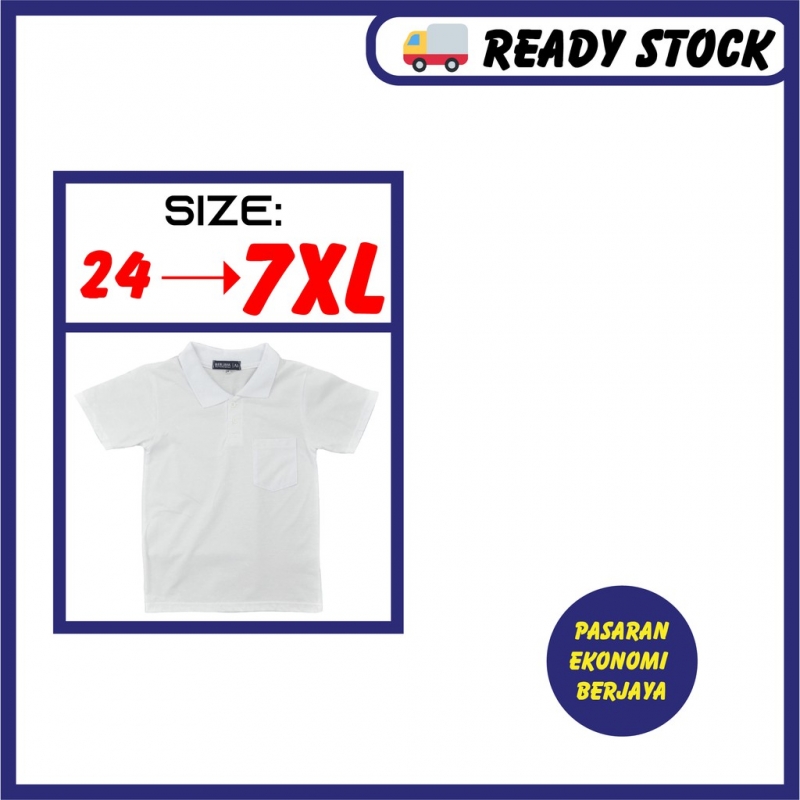 T Shirt Berkolar Lengan Pendek Putih Tshirt Putih White Shirt Tshirt Plain White Plain Baju Kosong