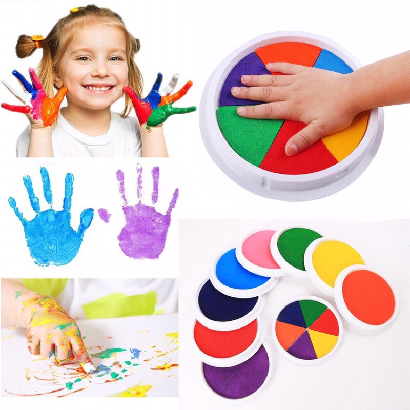 Preschool Learning Kids Education DIY Craft Cardmaking Hand Print Ink Pad 现货