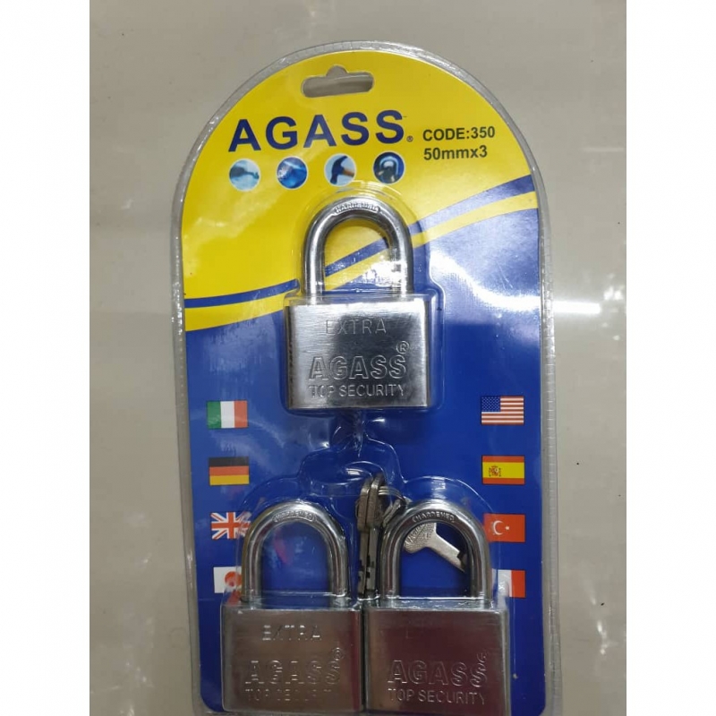 AGASS Padlock 50mm (3pcs) kunci mangga x3