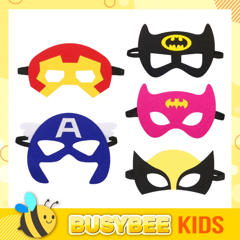 Kids boy girl Pretend to Play Superhero Avengers Felt Face Mask best for Halloween, Birthday / Topeng muka Avengers
