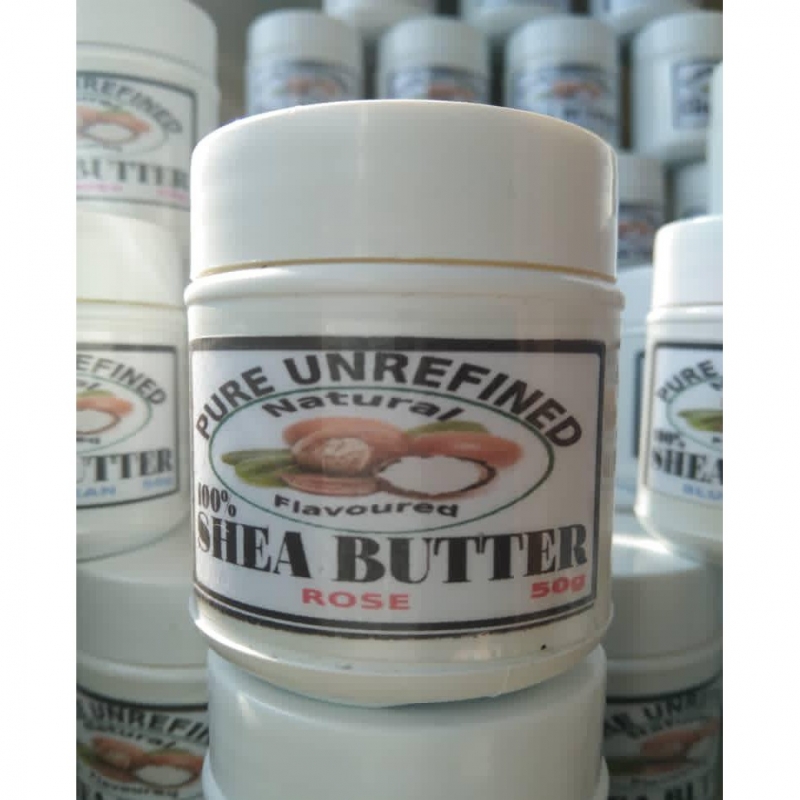 PURE UNREFINED NATURAL FLAVOURED SHEA BUTTER/ MILD ESSENTIAL FLAVOUR, PACKED SHEA BUTTER NATURAL SKIN CARE- 50g