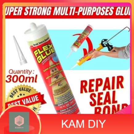 Flex Tape Glue 300ml Super Strong Rubberized Waterproof Adhesive Gam Kuat Add On Combo 4 X5