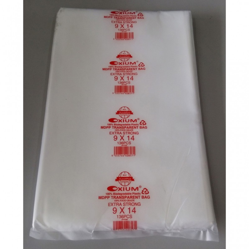 MDPP08 / 9 x 14 inch Oxium Clear MDPP 08 (0.08mm) Plastic Bag - 136pcs / Thick MDPP Transparent Bag / Jenis Tebal