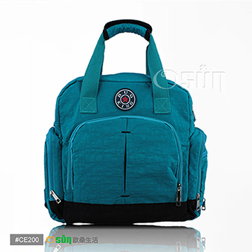 [TAITRA] [Osun] New Non-Toxic Large Capacity Duo-Shoulder Strap/Back/Front/Side Quad-Use Diaper Bag (Lake Blue CE-200)