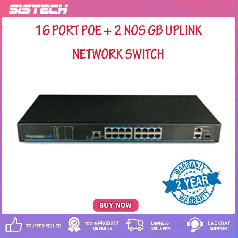 16-Port PoE Switch with 2 Uplink IPS-216-P200