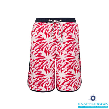 (Snapper Rock)【Snapper Rock UPF 50+ Sunscreen Swimsuit for Children】 Boys Beach Shorts ? Palm Tree