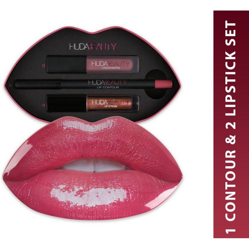 Huda Beauty 1 Contour & 2 Lipstick Set