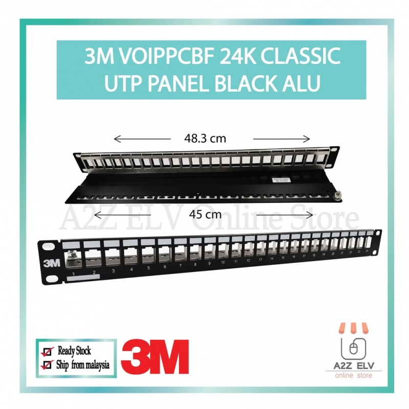 3M VOIPPCBF 24KCLASSIC UTP Panel Black ALU
